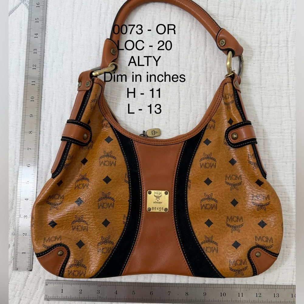 MCM Brown and Black Hobo Bag - Picture 2 of 12
